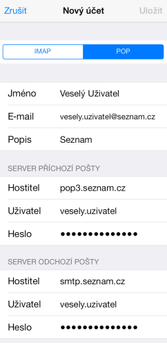 iphone email seznam cz