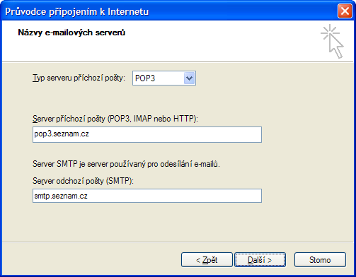 smtp.seznam.cz nastavení