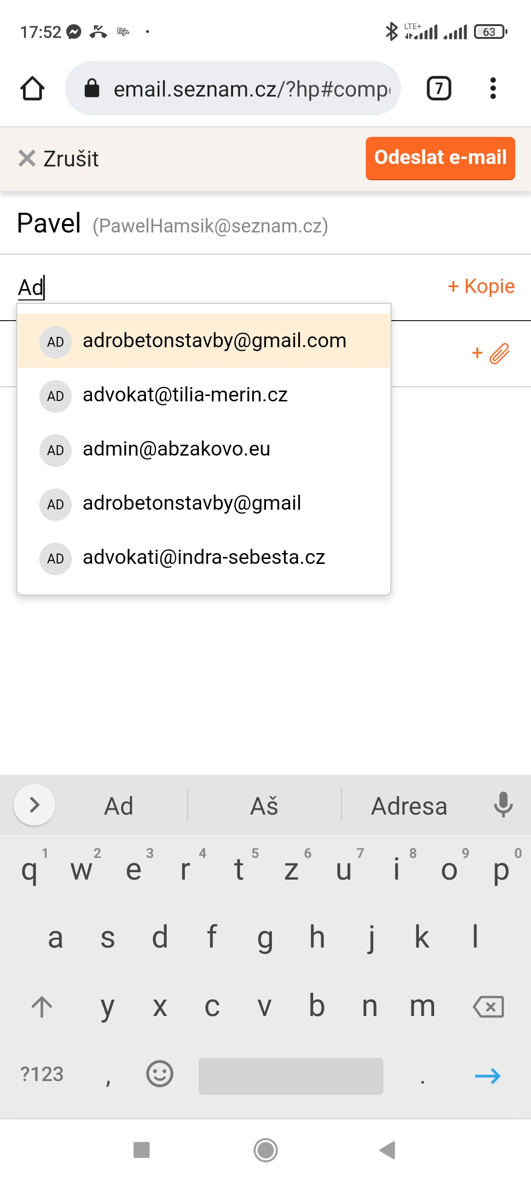 Proč nejde otevřít email na seznamu?